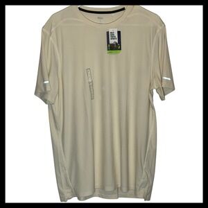 NWT DSG Mens Run SS Tee Light Sand Reflective Moisture Wicking Large